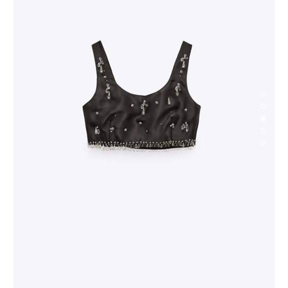 ZARA 2PIECES LIMITED EDITION JEWEL TRIM SATIN EFFECT SKIRT AND TOP - Picture 7 of 11